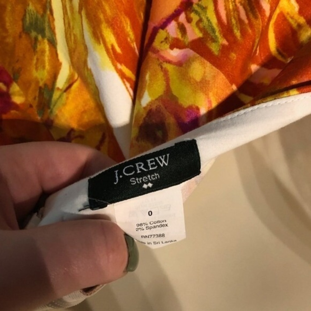 JCrew Floral Pencil Skirt Yellow Pink Career Wear Party Cocktail Size Unknown - Picture 5 of 5